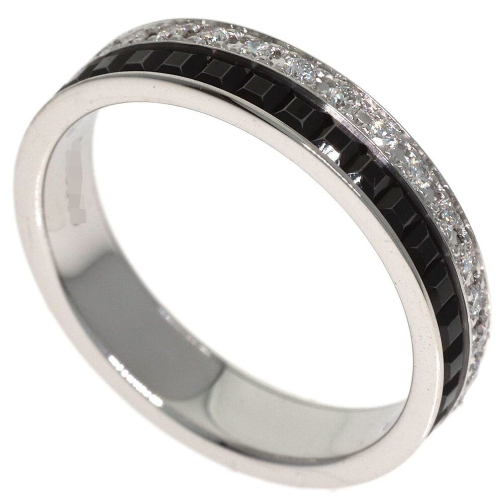 Boucheron Quatre Black Diamond Ring #46, 18K White Gold, Women's.